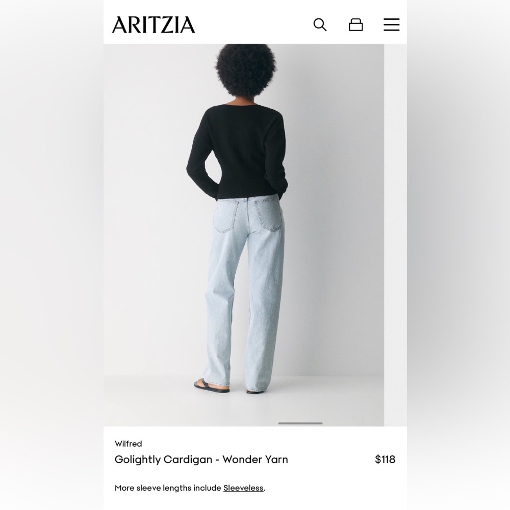 Aritzia Wilfred Golightly Wonder Yarn Cardigan Dark Grey XXS - Picture 6 of 10